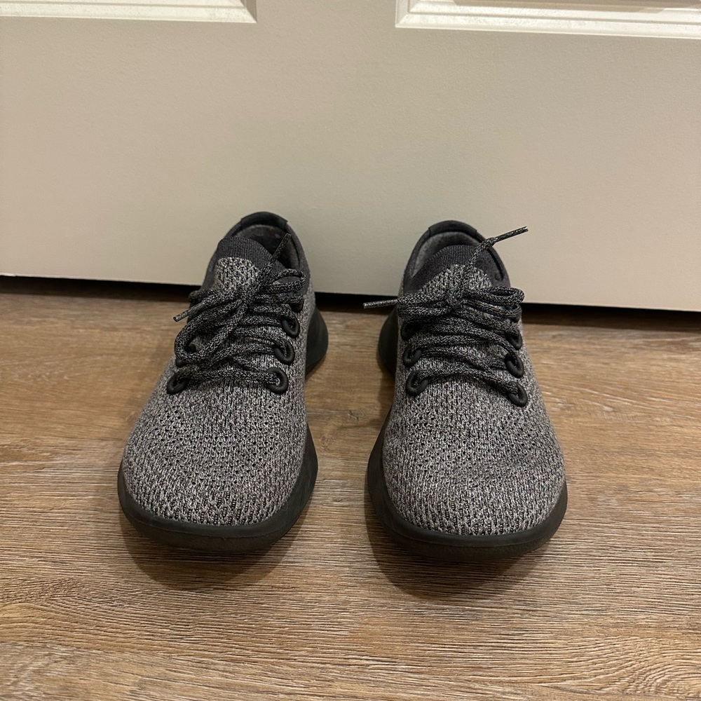 Men's Black and Gray Knit Sneakers
